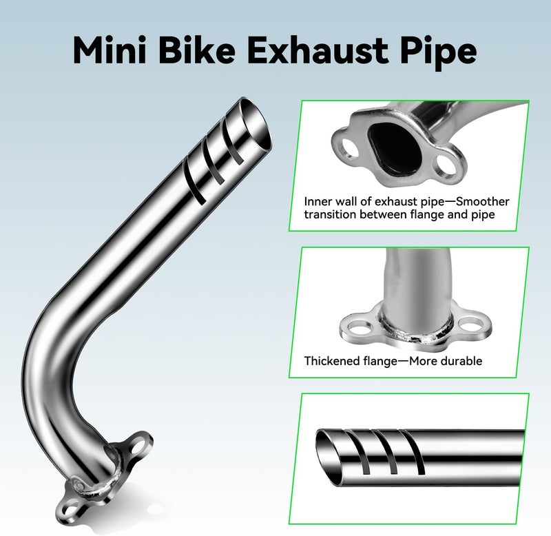 XIKOBY Upgrade Header Exhaust Pipe Kit for Predator 212cc 196cc Coleman Mini Bike CT200U BT200X B200R KT196 Go Kart 6.5HP GX160 GX200 Clone Engine Baja Warrior MB165 Massimo MB200 Performance Parts - Image 2